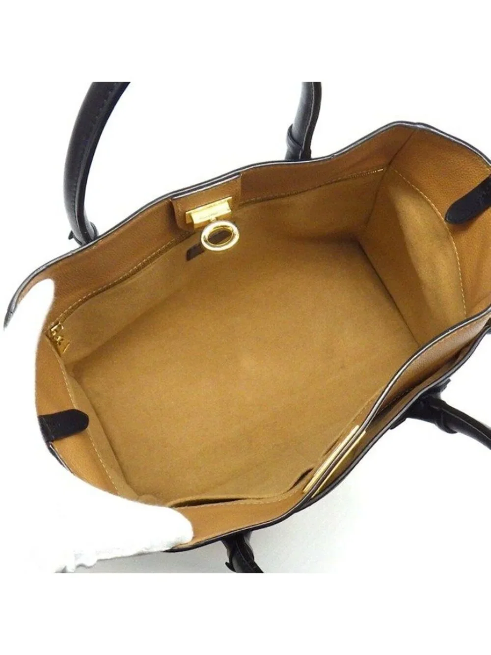 Louis Vuitton Tote Bag on My Side MM Monogram Canvas Black Grain Calfskin